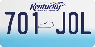KY license plate 701JOL