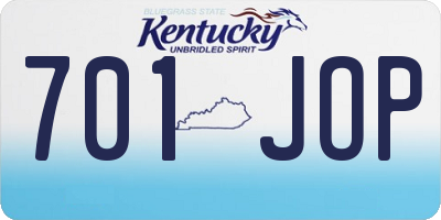KY license plate 701JOP