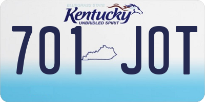 KY license plate 701JOT
