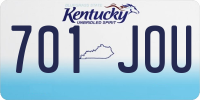 KY license plate 701JOU