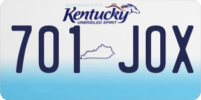 KY license plate 701JOX