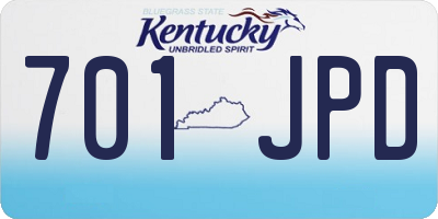 KY license plate 701JPD