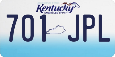 KY license plate 701JPL