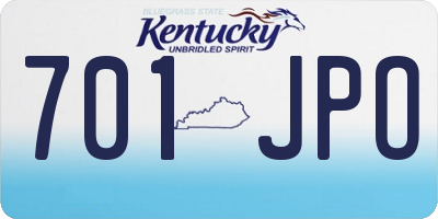 KY license plate 701JPO