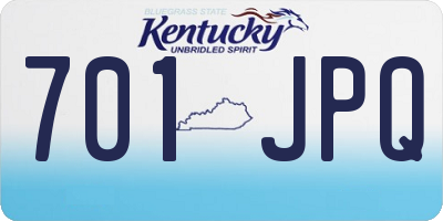 KY license plate 701JPQ