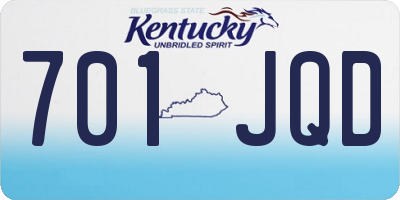 KY license plate 701JQD