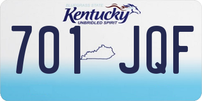 KY license plate 701JQF