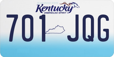 KY license plate 701JQG