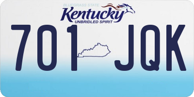 KY license plate 701JQK