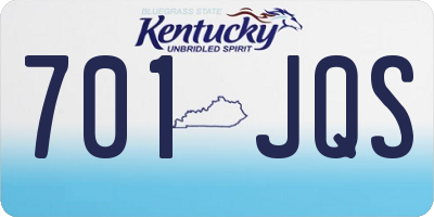 KY license plate 701JQS
