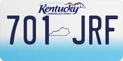 KY license plate 701JRF