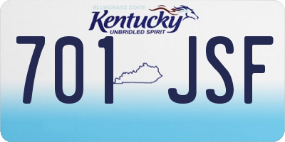 KY license plate 701JSF