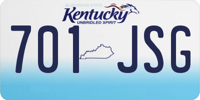 KY license plate 701JSG