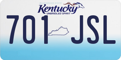 KY license plate 701JSL