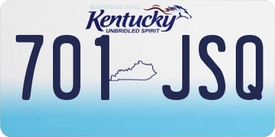 KY license plate 701JSQ