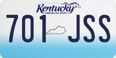 KY license plate 701JSS