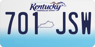 KY license plate 701JSW