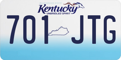 KY license plate 701JTG