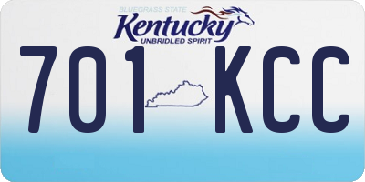 KY license plate 701KCC