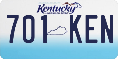 KY license plate 701KEN