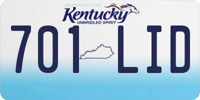 KY license plate 701LID