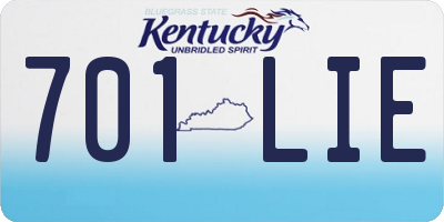 KY license plate 701LIE