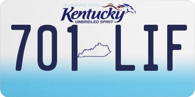 KY license plate 701LIF