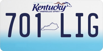 KY license plate 701LIG