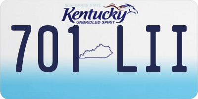 KY license plate 701LII