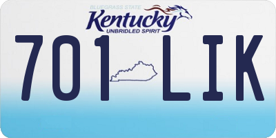 KY license plate 701LIK