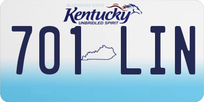 KY license plate 701LIN