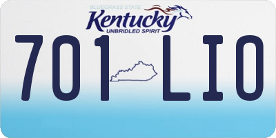 KY license plate 701LIO