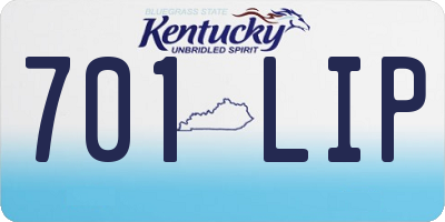 KY license plate 701LIP