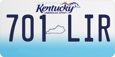 KY license plate 701LIR