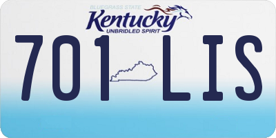 KY license plate 701LIS