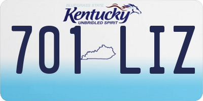 KY license plate 701LIZ