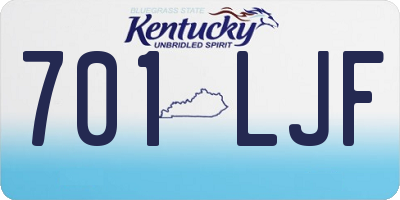 KY license plate 701LJF