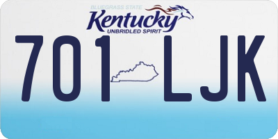 KY license plate 701LJK