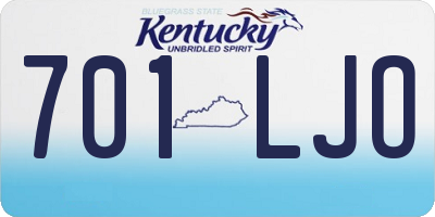 KY license plate 701LJO