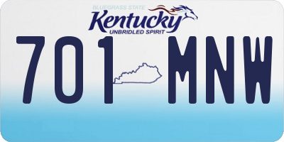 KY license plate 701MNW
