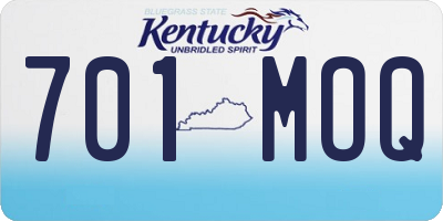 KY license plate 701MOQ