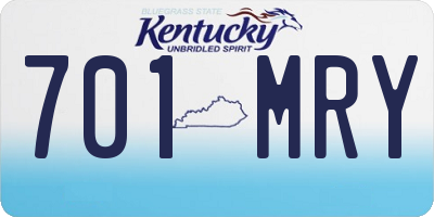 KY license plate 701MRY