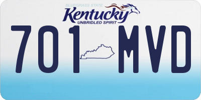 KY license plate 701MVD