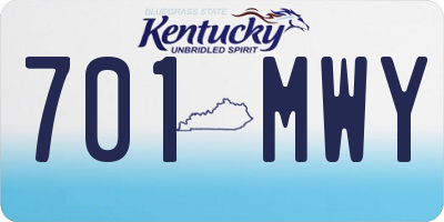 KY license plate 701MWY