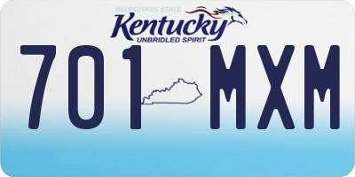 KY license plate 701MXM