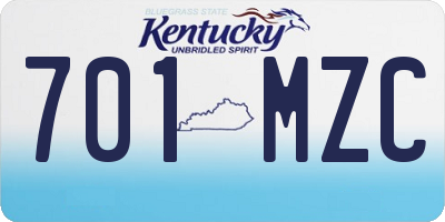 KY license plate 701MZC