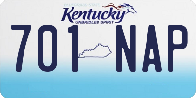 KY license plate 701NAP
