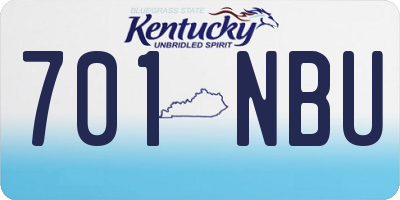 KY license plate 701NBU