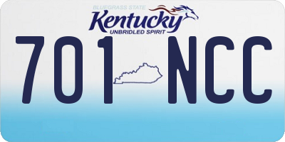 KY license plate 701NCC
