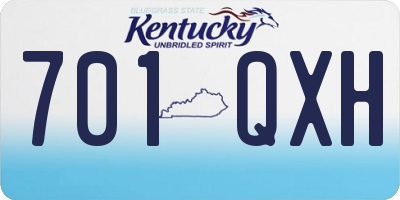 KY license plate 701QXH